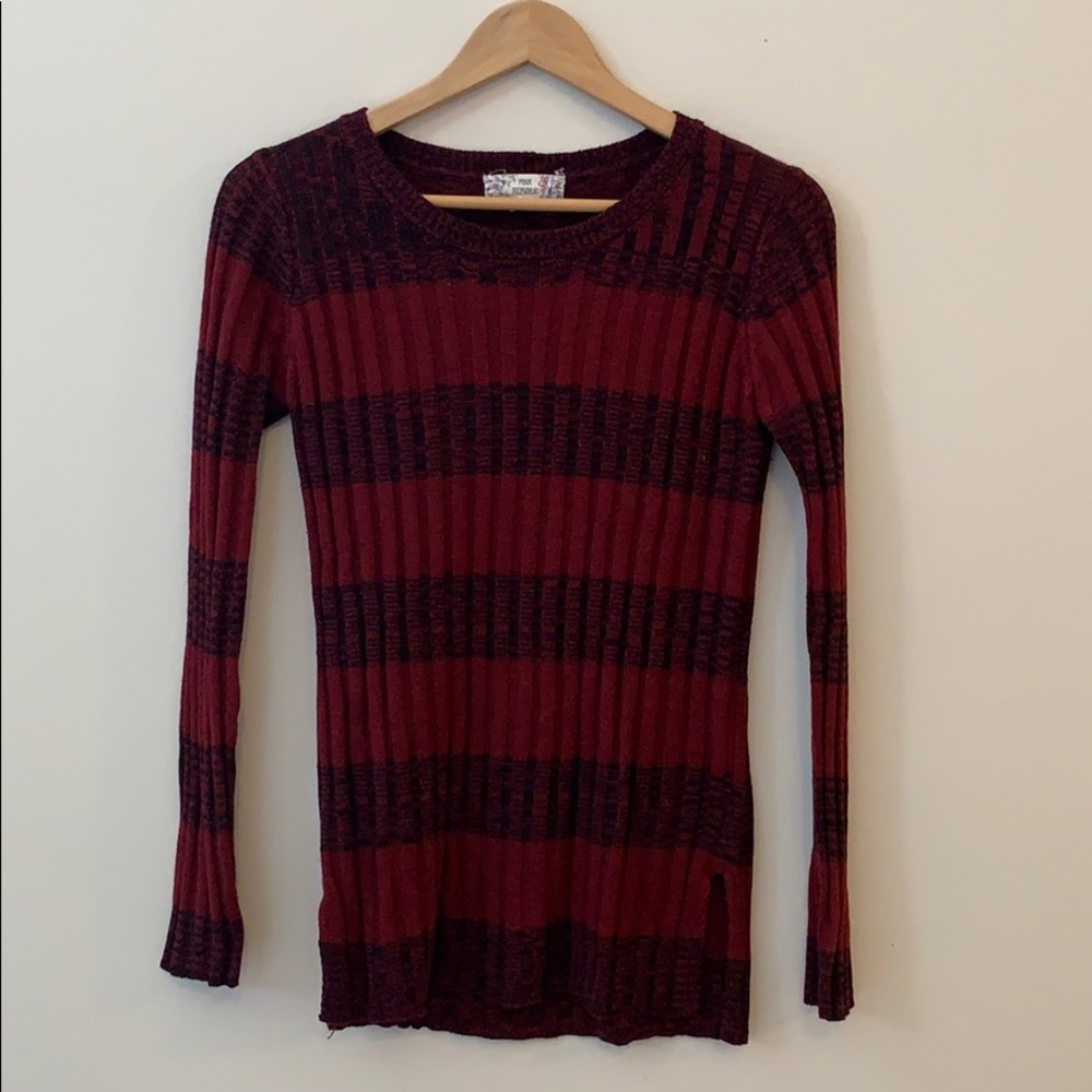 Burgundy Striped Sweater